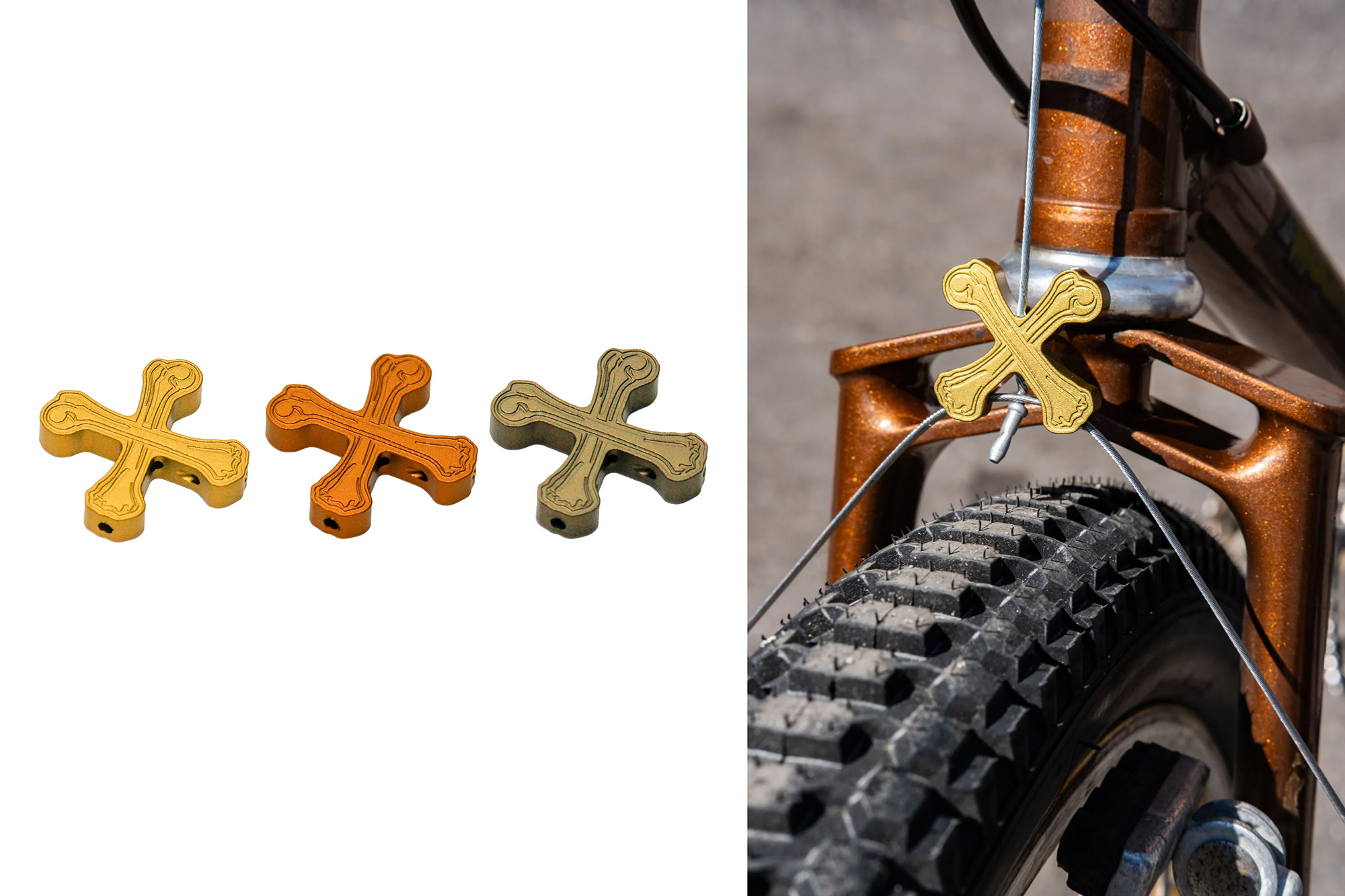 Boneshaker 'Crossbones' Cable Hangers | The Radavist | A group of